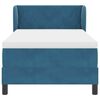vidaXL Cama Box com colch&atilde;o Azul escuro 90 x 190 cm Veludo