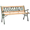 vidaXL Banco de jardim 122 cm ferro fundido e madeira de abeto maci&ccedil;a