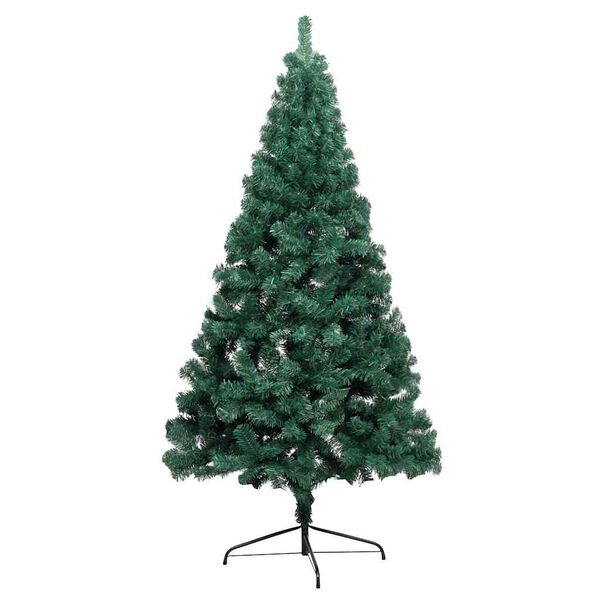 vidaXL Meia &aacute;rvore Natal artificial pr&eacute;-iluminada c/ bolas verde