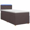 vidaXL Cama box spring com colch&atilde;o Marrom Escuro 90 x 190 cm Tecido