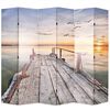 vidaXL Biombo dobr&aacute;vel com estampa de lago 228x170 cm