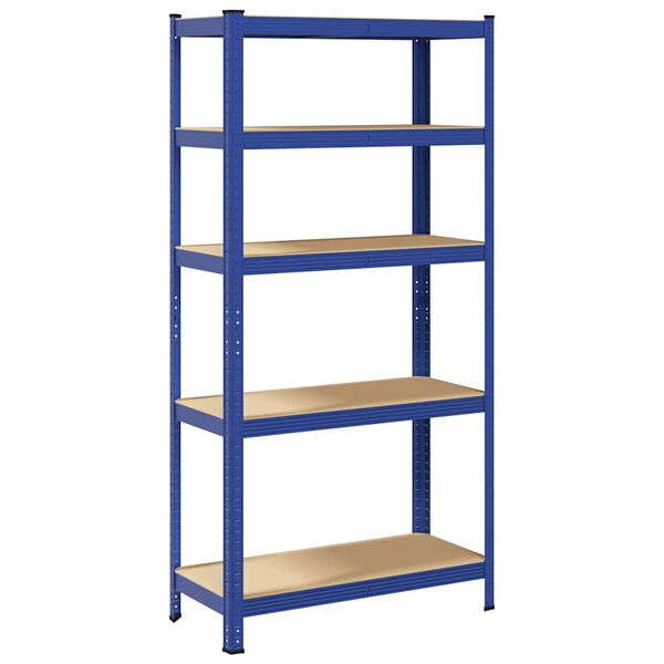 VidaXL 5-Layer Storage Shelf Blue Steel&Madeira de engenharia