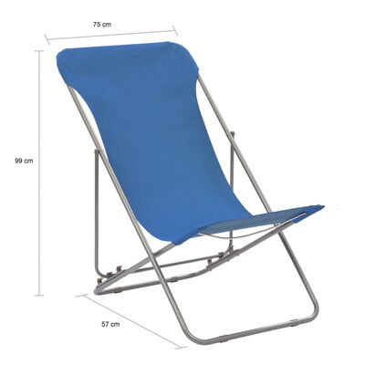 vidaXL Cadeiras de praia dobráveis 2 pcs aço e tecido oxford azul