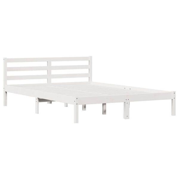 vidaXL Estrutura da Cama com cabeceira Branco 208.6 x 157.6 x 69.4 cm