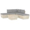 vidaXL 6 pcs conjunto lounge de paletes + almofad&otilde;es madeira de abeto