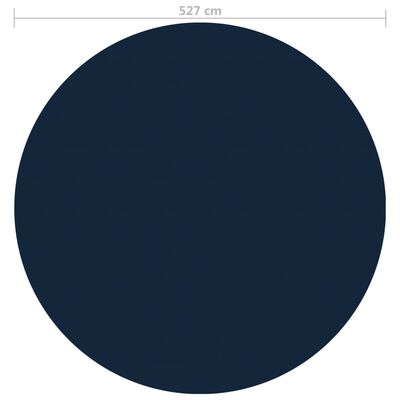 vidaXL Película p/ piscina PE solar flutuante 527 cm preto e azul