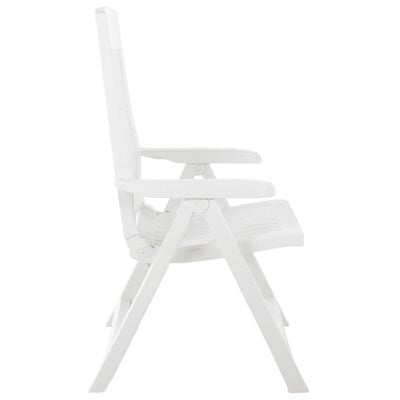 vidaXL Cadeiras de jardim reclináveis 2 pcs plástico branco