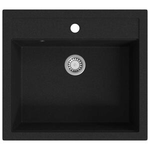 vidaXL Lava-lou&ccedil;a com 1 cuba granito cinzento