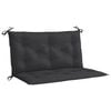 vidaXL Almofad&atilde;o p/ banco jardim 100x(50+50)x7cm tecido oxford preto