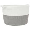 vidaXL Cesto de arruma&ccedil;&atilde;o &Oslash;60x36 cm algod&atilde;o cinzento e branco
