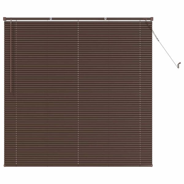 vidaXL Cortina Veneziana Marrom Escuro com Padr&atilde;o 150 x 140 cm PVC