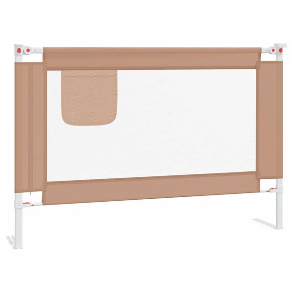 vidaXL Barra segur. p/ cama infantil tecido 100x25cm cinza-acastanhado