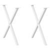 vidaXL P&eacute;s para mesa de jantar em formato de X, 2 pe&ccedil;as, branco, 70x(72-73) cm, a&ccedil;o