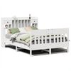 vidaXL Cama sem colch&atilde;o 140x190 cm madeira de pinho maci&ccedil;a branco