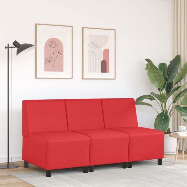 vidaXL | Unidade de Sof&aacute; Modular Sem Bra&ccedil;os | Vermelho 55 x 74 x 82 cm
