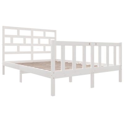 vidaXL Estrutura de cama 120x200 cm madeira de pinho maciça branco