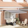 vidaXL Toldo Retr&aacute;til Manual Cinzento-claro 350 x 250 cm tecido