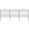 vidaXL Cerca de jardim com topo em forma de lan&ccedil;a em a&ccedil;o 537x175 cm, preta