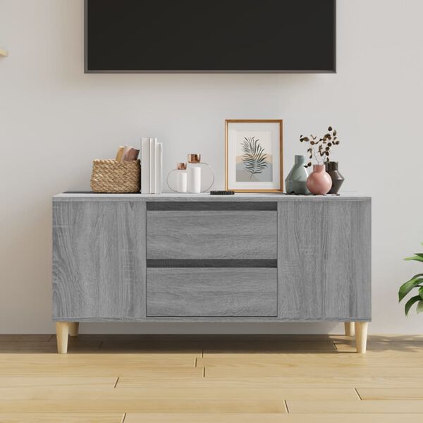 vidaXL Móvel para TV 102x44,5x50 cm derivados madeira cinzento sonoma