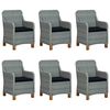 vidaXL 9 pcs conj. jantar exterior + almofad&otilde;es vime PE cinzento-claro