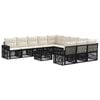 vidaXL Conjunto de Sof&aacute; de Jardim 12 pcs Preto e Branco Creme vime PE