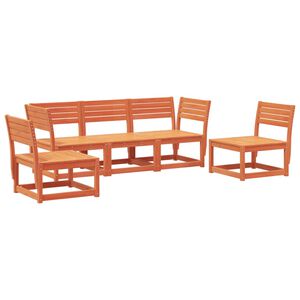 vidaXL 5 pcs conjunto de sofás de jardim pinho maciço castanho-mel