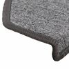 vidaXL Tapetes de escada 15 peças 65x24x4 cm cinza escuro semicircular grande