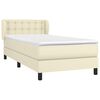 vidaXL Cama com molas/colch&atilde;o 90x190 cm couro artificial cor creme
