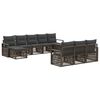 vidaXL Conjunto de Sof&aacute; de Jardim 10 pcs Cinzento vime PE