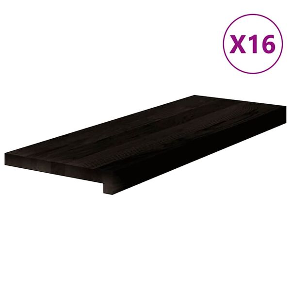 vidaXL Tapetes de escada 16 pcs 70x25x2 cm carvalho castanho escuro