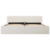 vidaXL Cama hidráulica c/ arrumação 180x200cm couro artificial branco