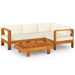 vidaXL Conjunto de lounge de jardim com 5 peças e almofadas 100x60 cm madeira de acácia