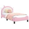 vidaXL Estrutura de Cama Infantil com Cabeceira Rosa 80 x 160 cm PU