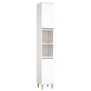 vidaXL Arm&aacute;rio casa de banho 30x30x190 cm derivados de madeira branco