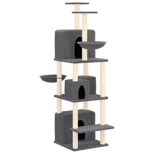 vidaXL &Aacute;rvore p/ gatos c/ postes arranhadores sisal 180cm cinza-escuro