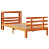vidaXL Estrutura cama c/ cabeceira 75x190 cm pinho maci&ccedil;o castanho-mel