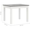 vidaXL 4 pcs conjunto mesa e cadeiras infantil MDF branco e cinzento