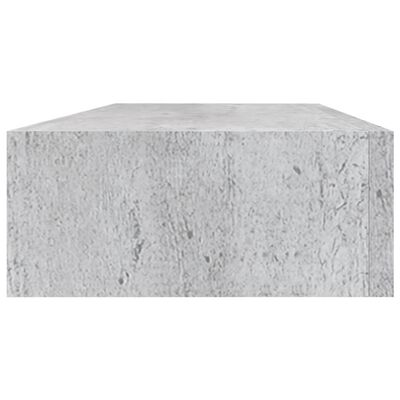 vidaXL Prateleira parede c/ gaveta MDF 60x23,5x10 cm cinzento-cimento