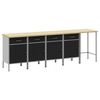 vidaXL Conjunto de Arm&aacute;rios de Trabalho Manual 5 unid. Preto e Cinza