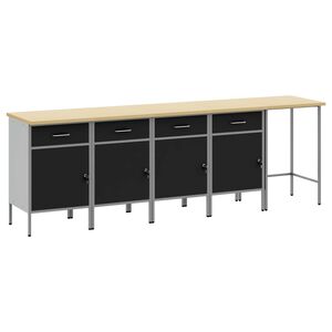 vidaXL Conjunto de Arm&aacute;rios de Trabalho Manual 5 unid. Preto e Cinza