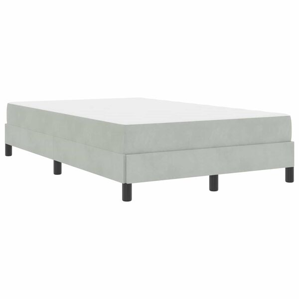 vidaXL Cama Box com colch&atilde;o Cinzento-claro 120 x 190 cm tecido