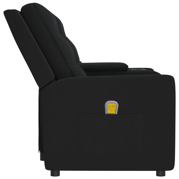 vidaXL Poltrona massagem 2 assentos reclin&aacute;vel c/ suporte copo preto