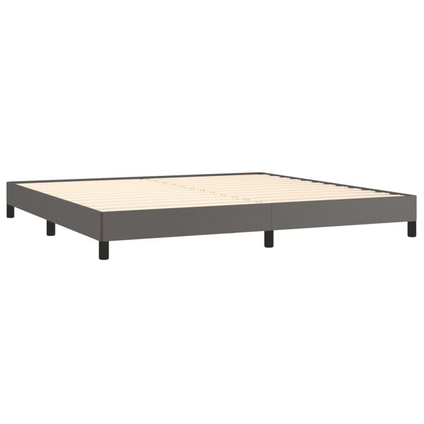 vidaXL Estrutura de cama 200x200cm couro artificial cinzento