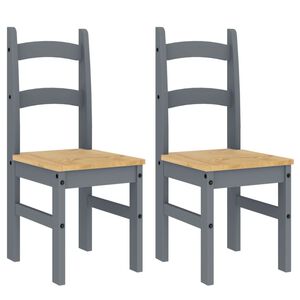 vidaXL Cadeiras de jantar 2 pcs 40x46x99 cm pinho maci&ccedil;o cinzento