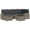 vidaXL Conjunto de Sof&aacute; de Jardim 7 unid. Cinzeto vime PE