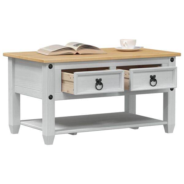 vidaXL Mesa de centro com gaveta Branco 85 x 50 x 45 cm