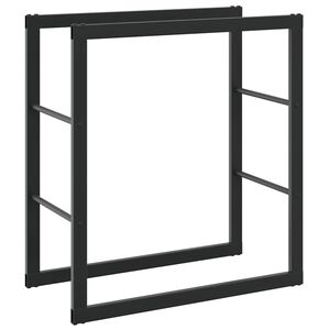 vidaXL Suporte para lenha 55x30x61 cm a&ccedil;o preto