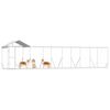 vidaXL Canil de exterior com teto 10x2x2,5 m a&ccedil;o galvanizado prateado