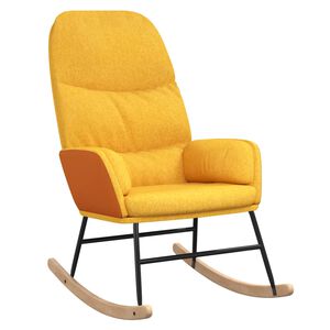 vidaXL Cadeira de baloi&ccedil;o tecido amarelo mostarda