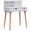 vidaXL Conjunto de Mesa de Vestir FAUSKE 2 pcs Branco